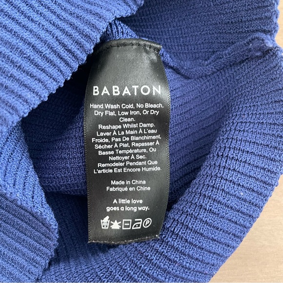 Babaton Royal Blue Sculpt Knit Squareneck Cropped Tank - Picture 4 of 9